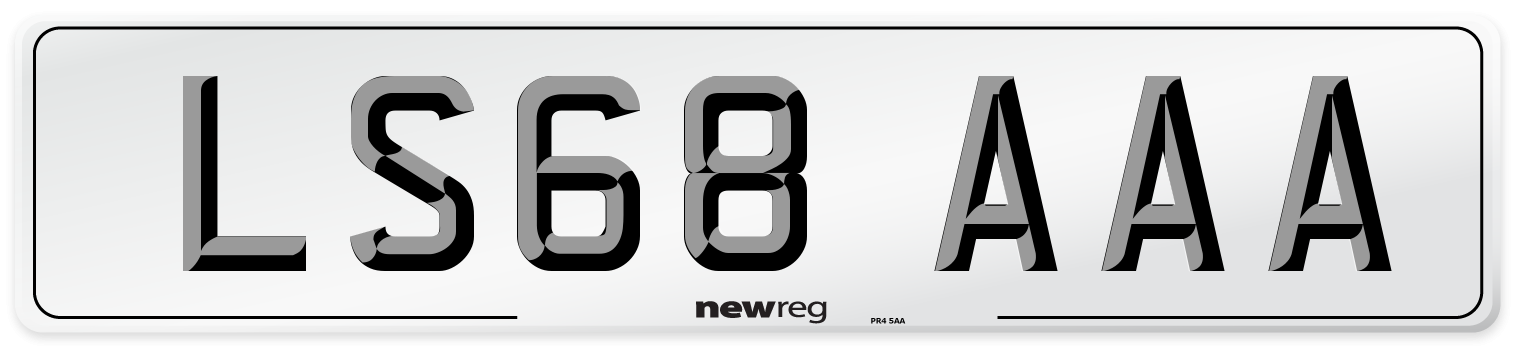 LS68 AAA Number Plate from New Reg